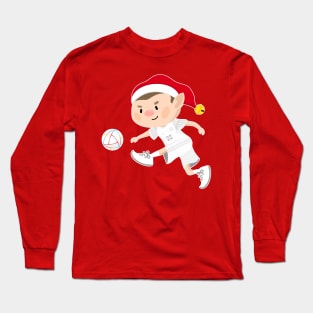 Denmark football Christmas elf. Football World Cup soccer t-shirt Long Sleeve T-Shirt
